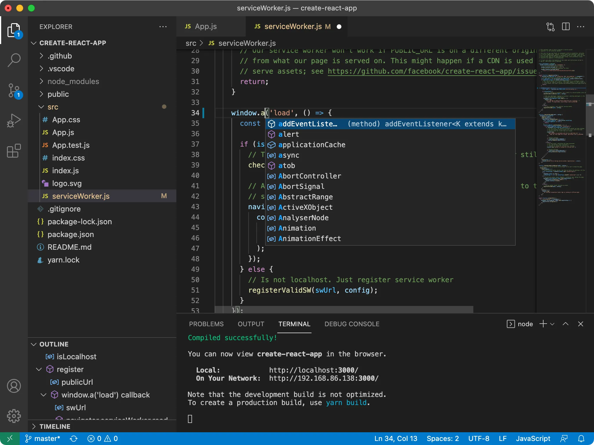 A screenshot of Visual Studio Code